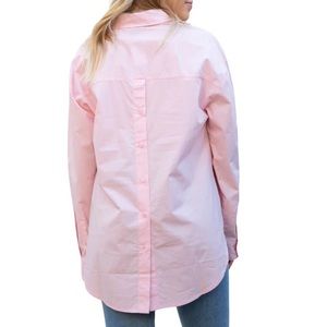 NWT SANCTUARY Button Back Tunic Shirt In Buttercream Pink Stripe Size Small S
